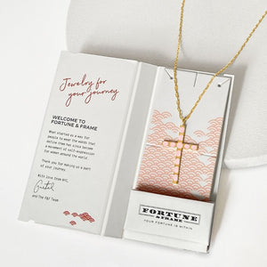 Cross Pendant (Blush) - Gold